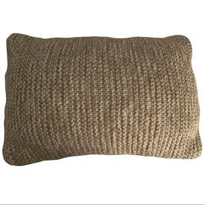 Grey & White Woven Throw Pillow